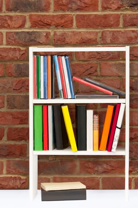 bookcase, organized, books