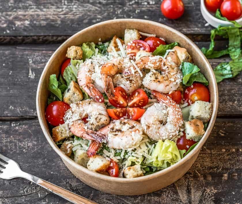 Caesar Salad with Shrimp