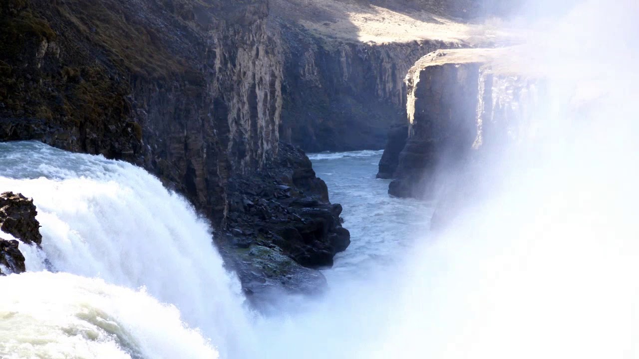 powerful icelandic waterfall